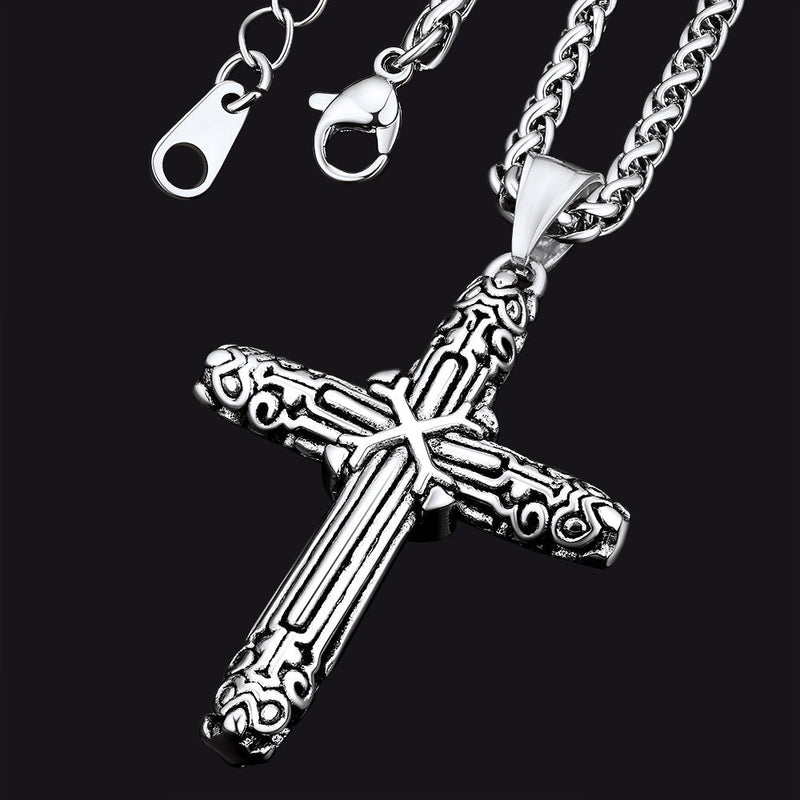 Christian Monkey King Stick Cross Necklace for