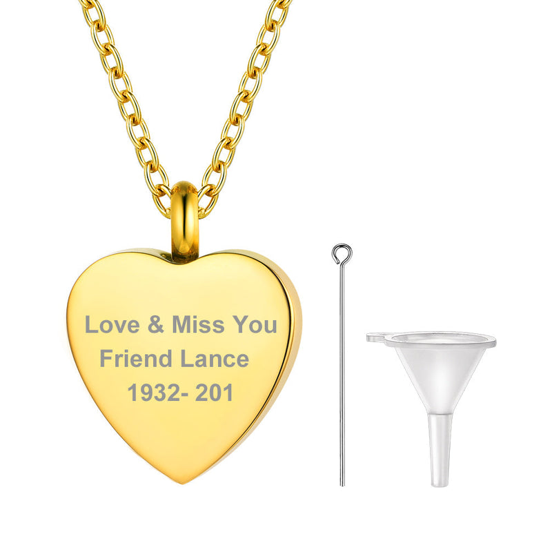 Customized Heart Urn Necklace for Ashes Cremation Jewelry