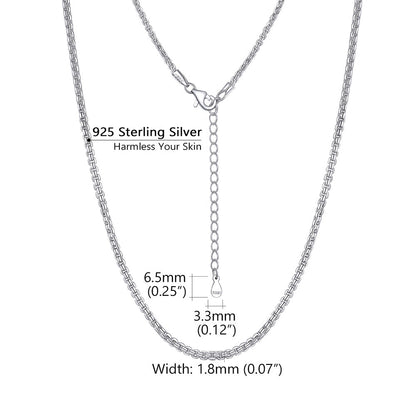 925 Sterling Silver Thin Cable Chain Necklace for