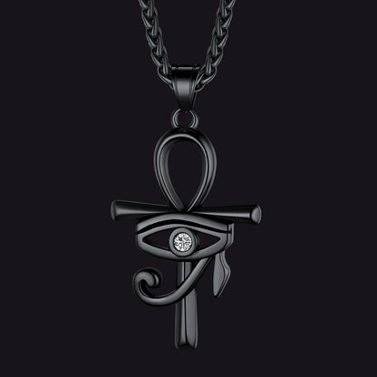 Egyptian Ankh Cross Necklace Pendant With Eye of Horus