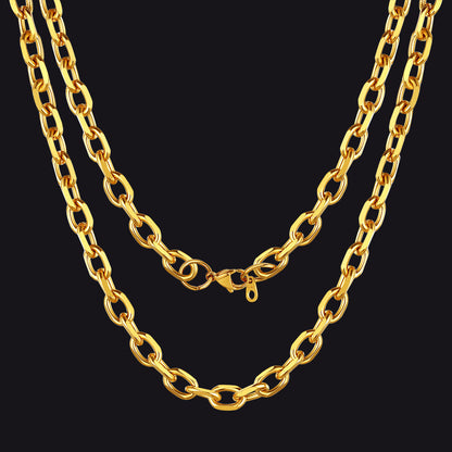 Classic Rolo Cable Link Chain Necklace Stainless Steel Chain for