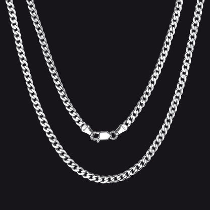 Sterling Silver Thick Curb Chain Link Necklace for