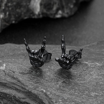 Skeleton Hand Stud Earrings for ��� 925 Sterling Silver Gothic Earrings