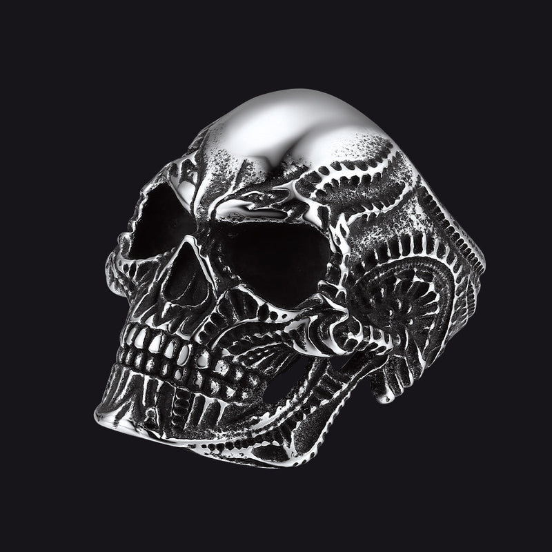 Biker Gothic Skull Ring for in Stainless Steel