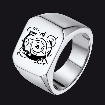 Customized Stainless Steel Signet Signet Ring Gifts for Dad Son