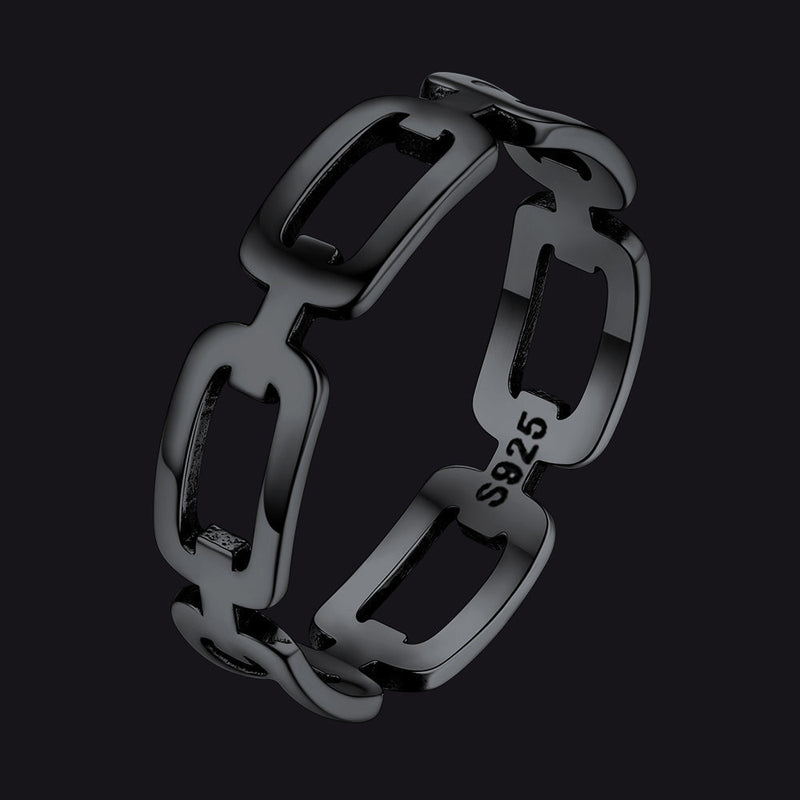 925 Sterling Silver Chain Link Rings for