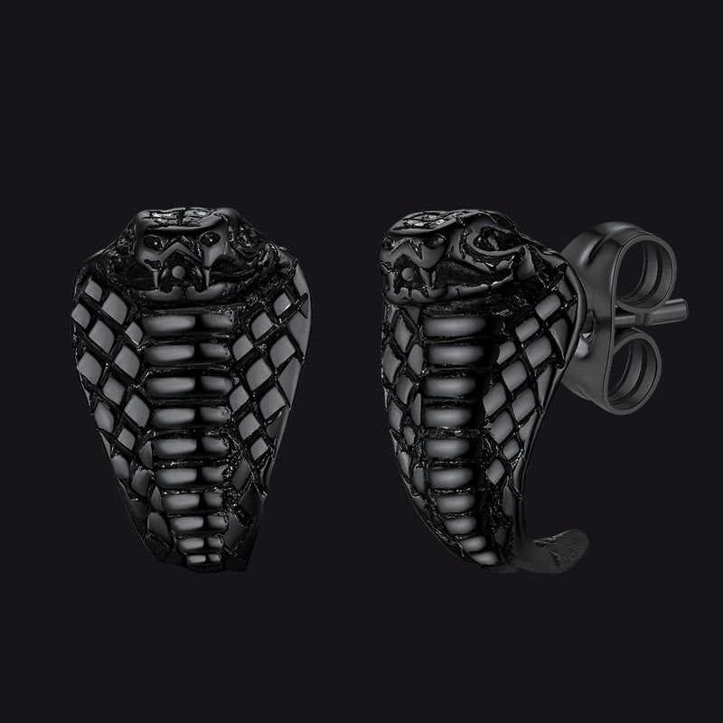 Punk Cobra Snake Stud Earrings for