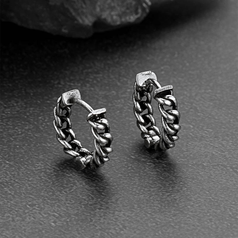 Tribal Chain Hoop Earrings for