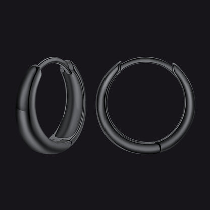 Simple Sterling Silver Thick Huggie Hoop Earrings for