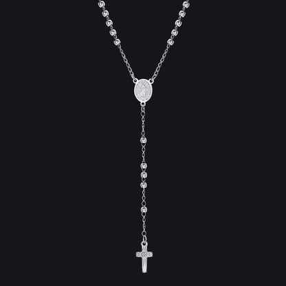 Dainty Virgin Mary Rosary Beads Necklace With Prayer Card & Box