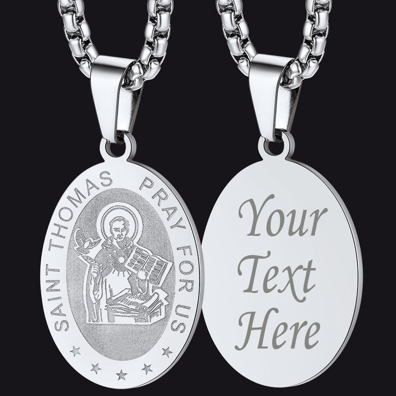Saint Thomas Aquinas Necklace Catholic Patron Medal