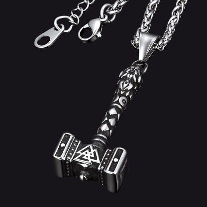 Thor's Hammer Mjolnir Necklace Viking Charm for