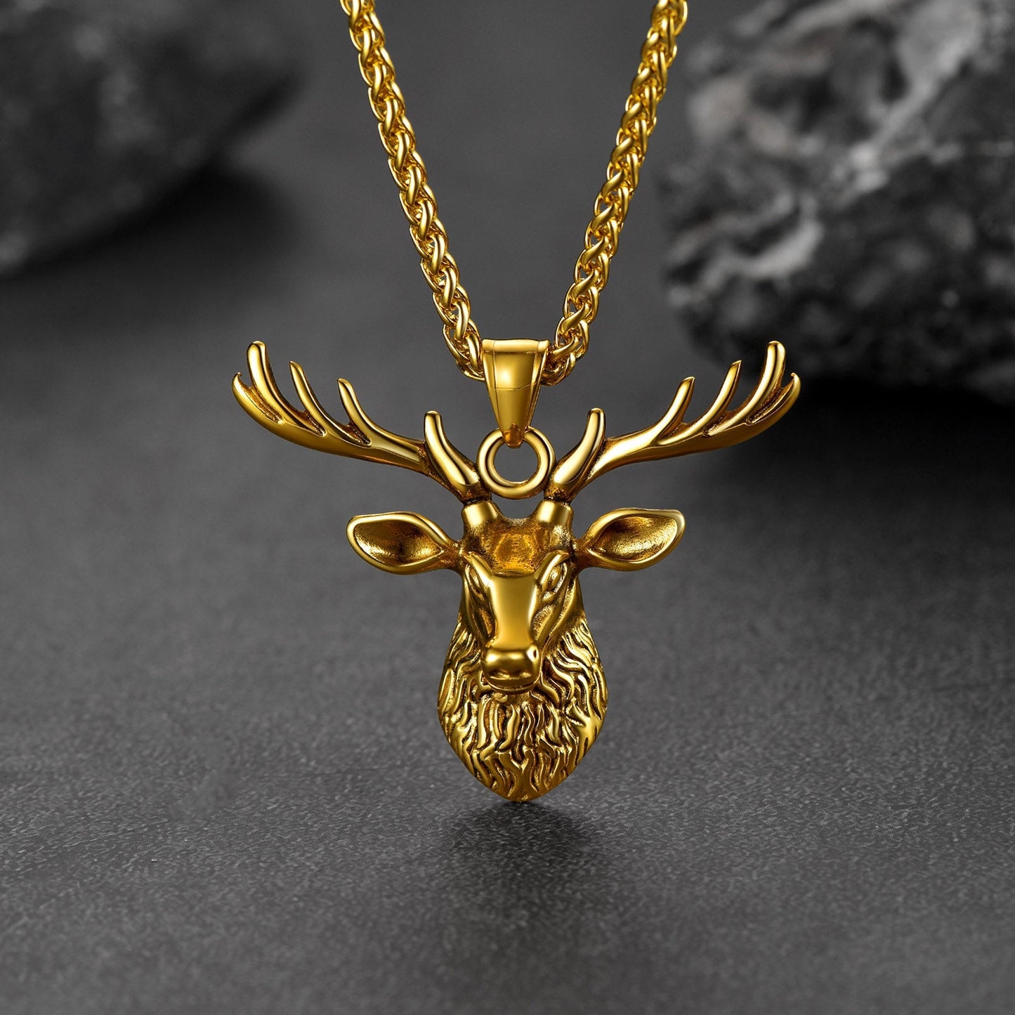 Viking Deer Necklace Pendant for