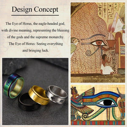 Egyptian Eye of Horus Spinning Fidget Anxiety Ring