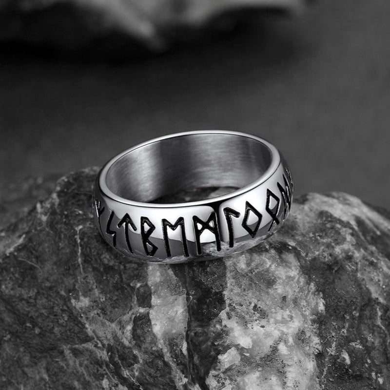 Flash Norse Viking Runes Ring Stainless Steel Ring for