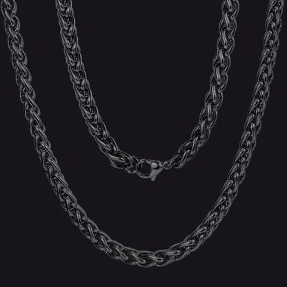 Spiga Wheat Chain Stainless Steel Link Necklace for