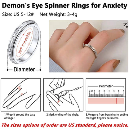 Sterling Silver Celtic Fidget Anxiety Band Ring for Couple
