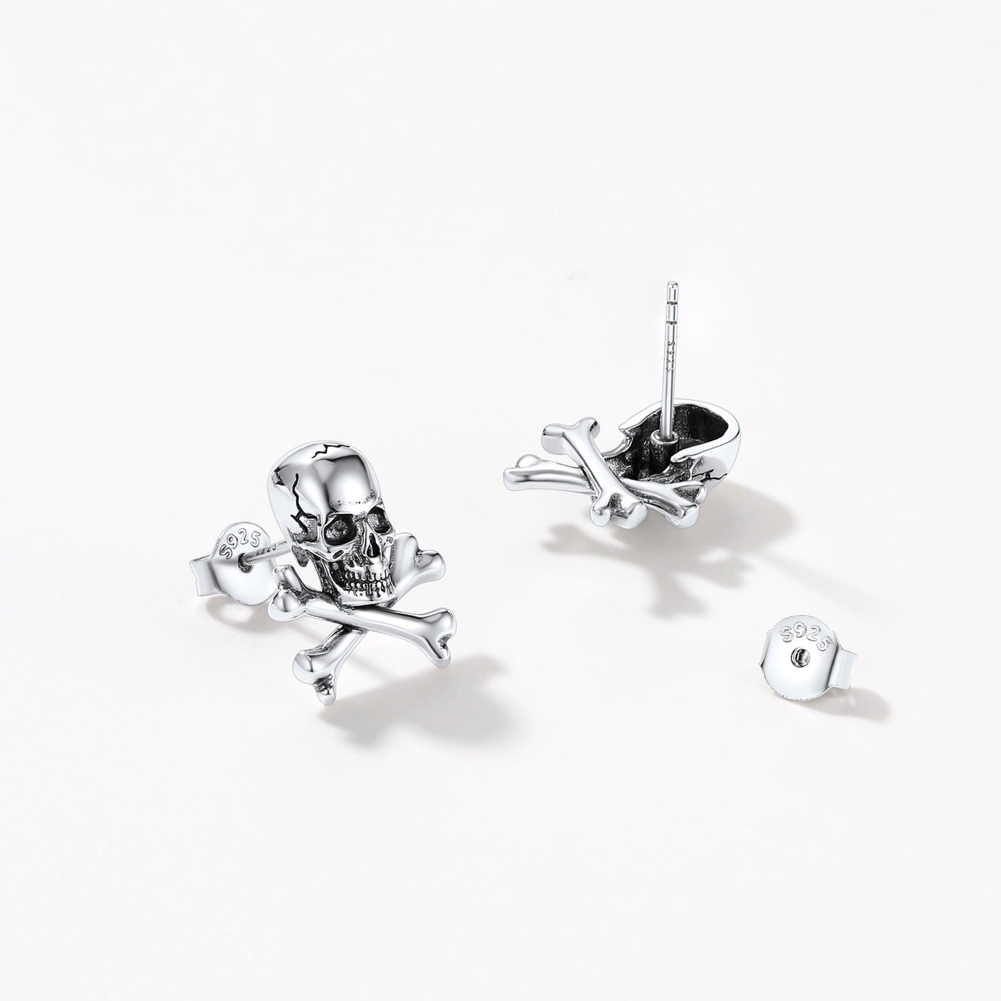 Punk Skull Crossbones Stud Earrings for