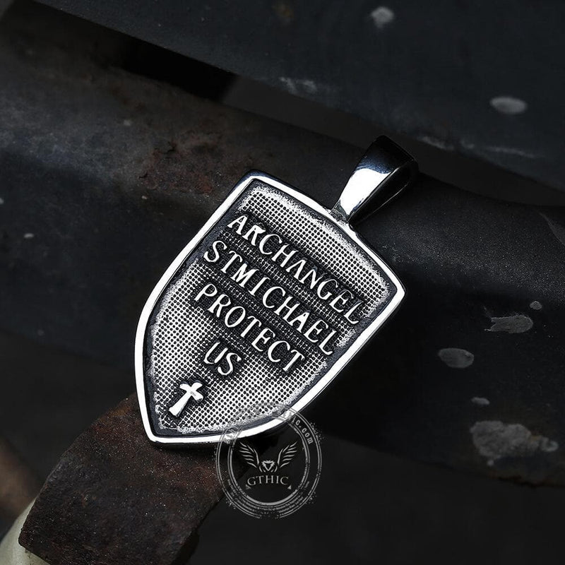 Archangel Saint Michael Sword Stainless Steel Pendant