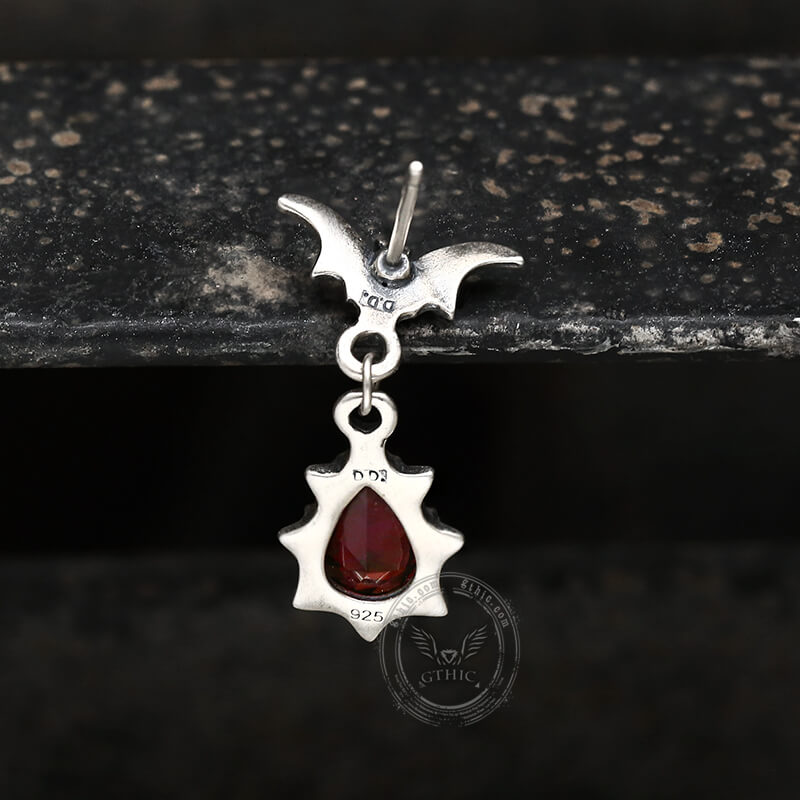 Bat Sterling Silver Crystal Earrings