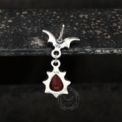 Bat Sterling Silver Crystal Earrings