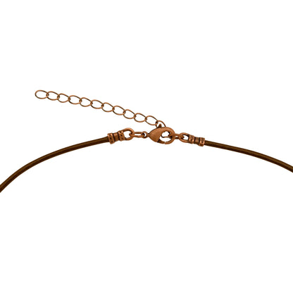 Dragonweave Paw Circle Charm Necklace and Earring Set, Antique Copper Brown Leather Choker and Leverback Earrings