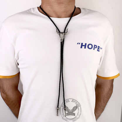 Bull Head Alloy Western Cowboy Bolo Tie