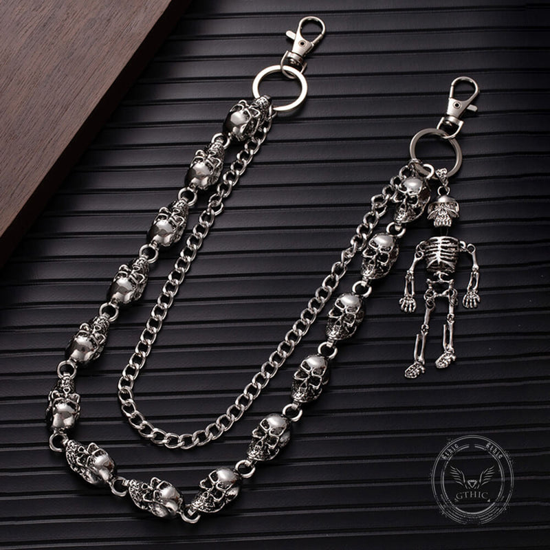 Dark Skull Double-layer Hip-hop Alloy Pants Chain