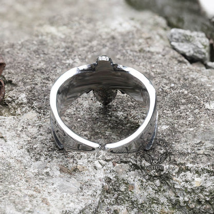 Death Head Moth Stainless Steel Skull Ring