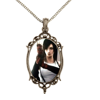 Tifa Lockhart Final Fantasy Vii Video Game Antique Silver Cameo Pendant Necklace