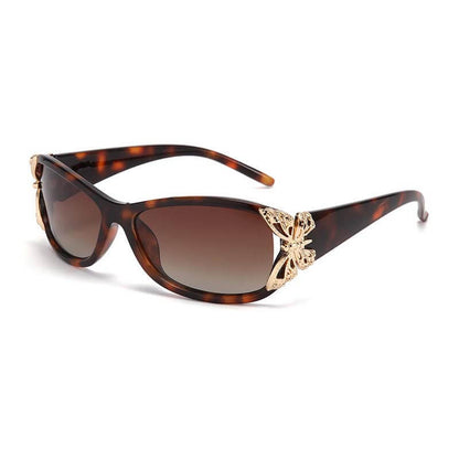 Butterfly Decorated Polarized Pc Sunglasses