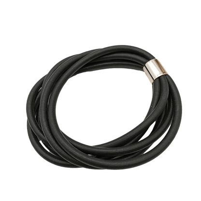 Gothic Black Rubber Bangles for / Female Charm Bracelets