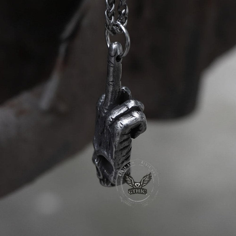 Gothic Dark Rock Stainless Steel Skull Necklace