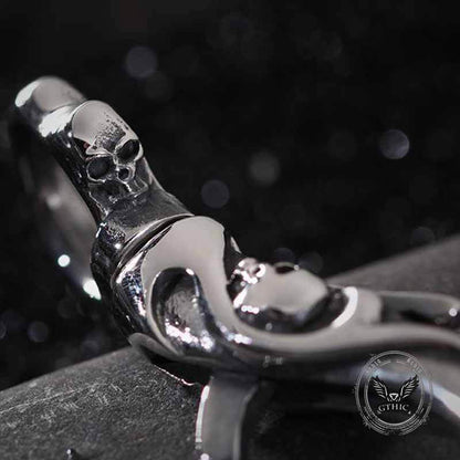 Gothic Skull Stainless Steel Keychain