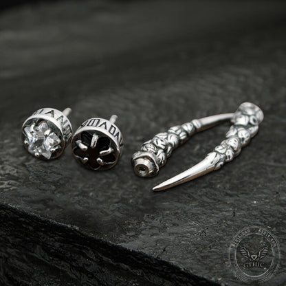 Gothic Wolf Fangs Stainless Steel Stud Earrings