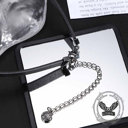 Gothic Wooden Rose Flower Design Alloy Choker Necklace