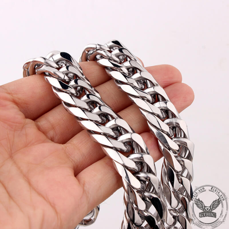 Heavy ���s Stainless Steel Cuban Link Chain Necklace