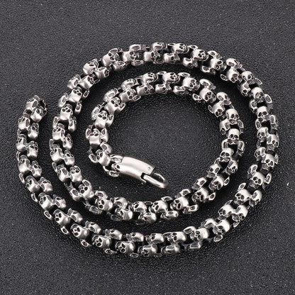 Heavy Skull Link Chain Stainless Steel Necklace