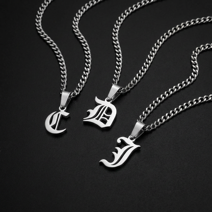 Gothic Letter Necklace