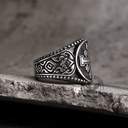 Jerusalem Cross Stainless Steel Religion Ring