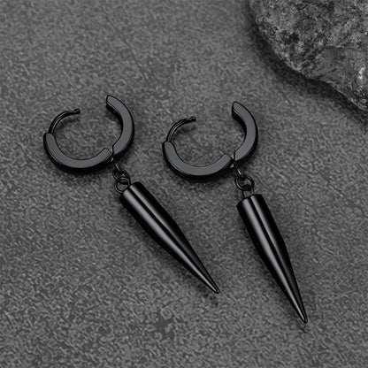 Punk Long Spike Dangle Hoop Earrings for