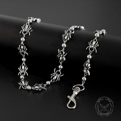 Punk Dark Spider Alloy Biker Pants Chain