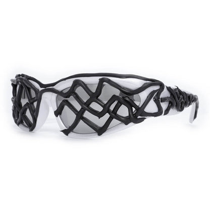 Punk Snake Pattern Drip Glue Pc Sunglasses