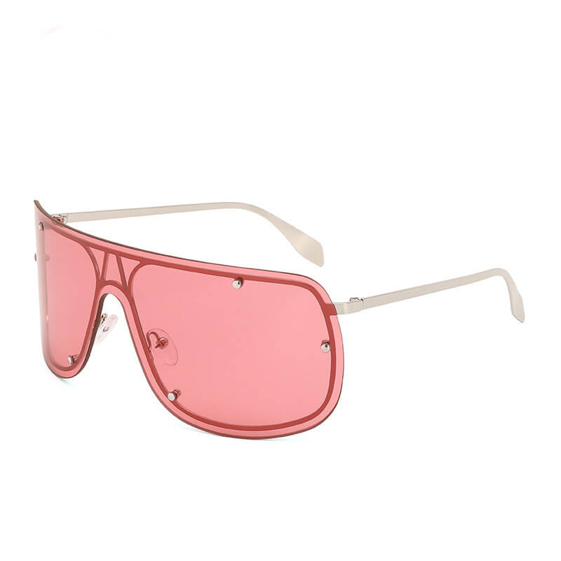 Punk Rivet Large Frame Metal Rimless Pc Sunglasses