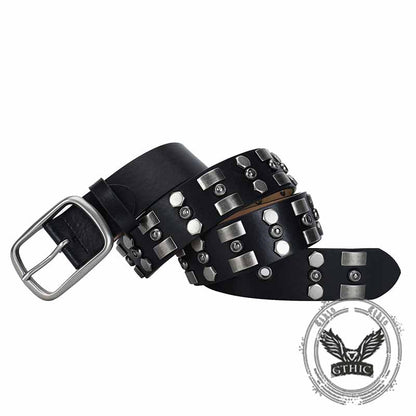 Punk Rivet Wear-resistant Cowhide Leather Belt