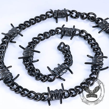 Punk Thorn Chunky Stainless Steel Necklace