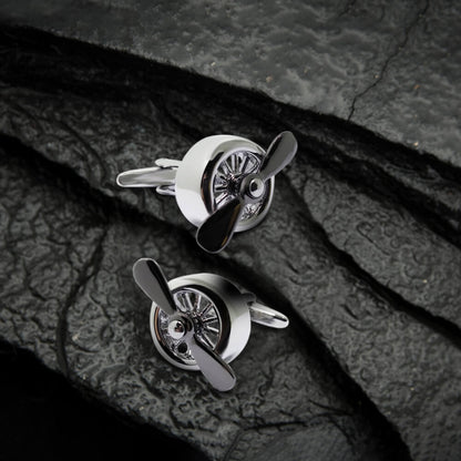 Retro Propeller Brass Cufflinks