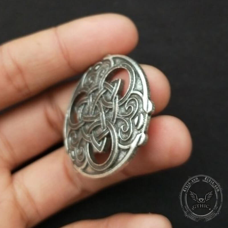 Round Celtic Knot Zinc Alloy Viking Brooch