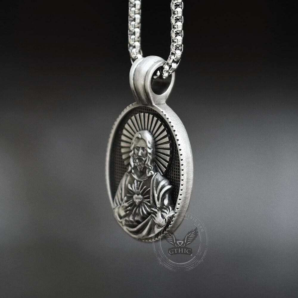 Sacred Heart of Jesus Pure Tin Necklace