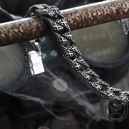 Skull and Cross Stainless Steel Bracelet